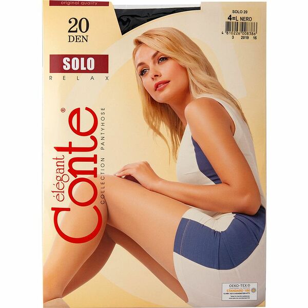Колготки Conte Elegant Solo 20 den, Цвет Nero, Размер 4