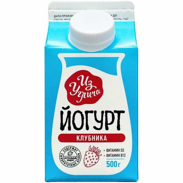 Йогурт Из Углича питьевой Клубника фруктовый витаминизированный 1.5%, 500мл
