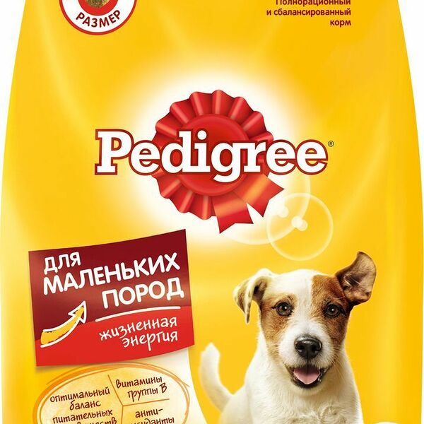 Корм для взрослых собак маленьких пород Pedigree с говядиной