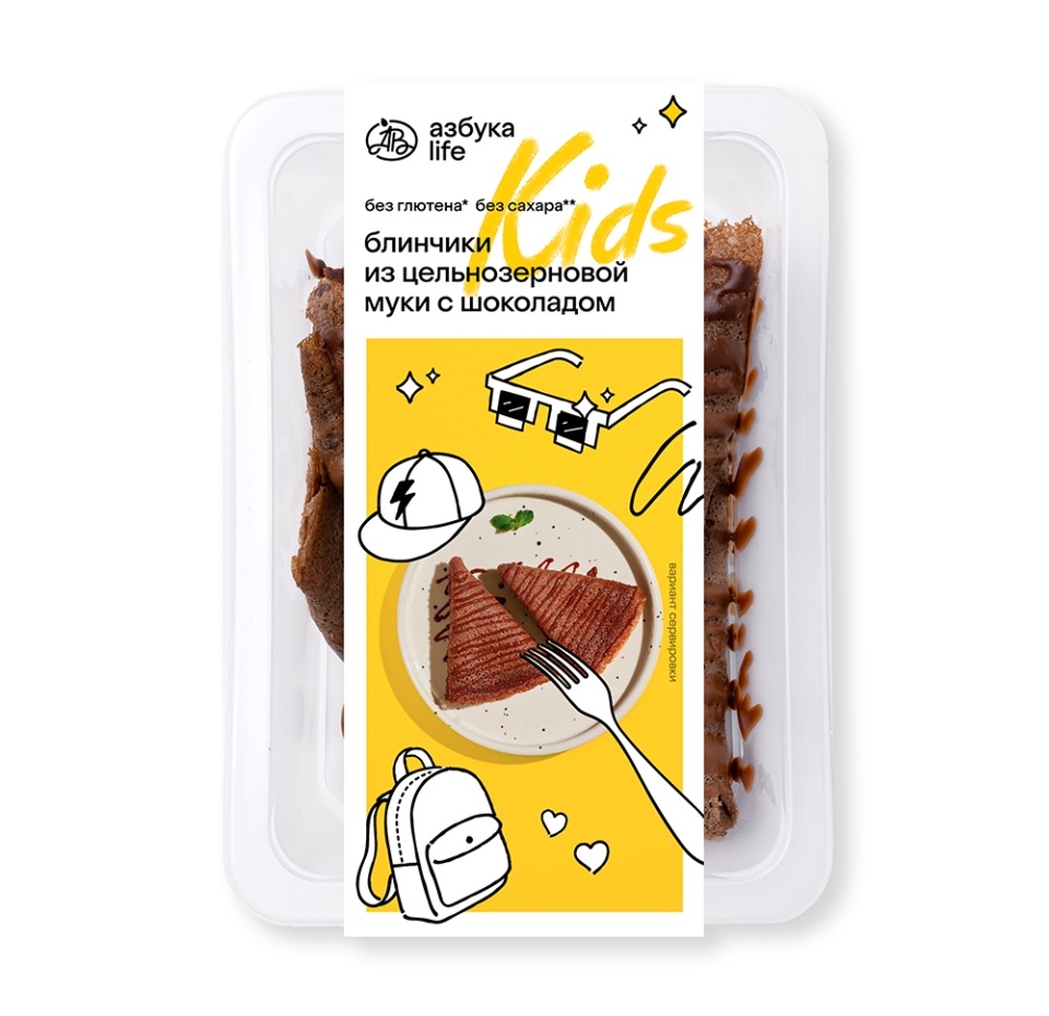 

Блинчики шоколадные Азбука Life Kids из цельнозерновой муки, 110 г