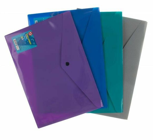 Папка конверт АШАН Красная птица с кнопкой тиснение Diamond, А4