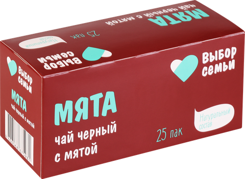 

Чай черный Выбор семьи с мятой 25 шт 45 г