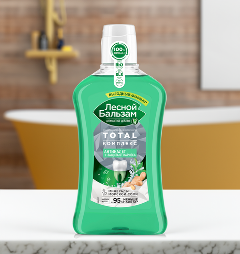 

Ополаскиватель для рта Лесной бальзам Total Антиналет + Защита от кариеса 800 мл