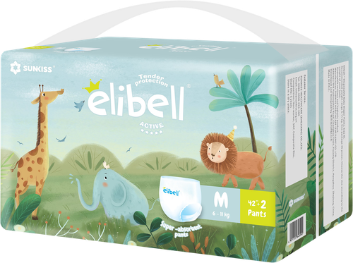 

Подгузники-трусики детские ELIBELL Active М 6–11кг, 44 шт.