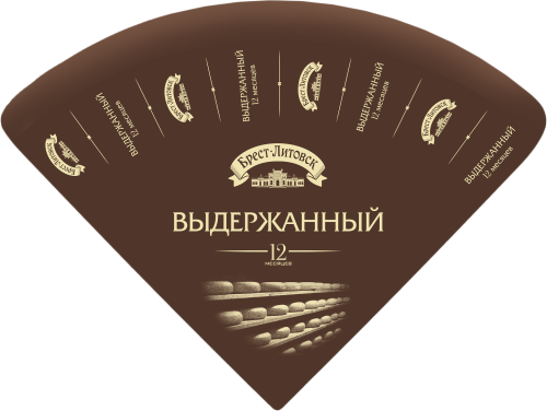 

Сыр твердый Брест-Литовск выдержанный 12 месяцев 45% БЗМЖ вес