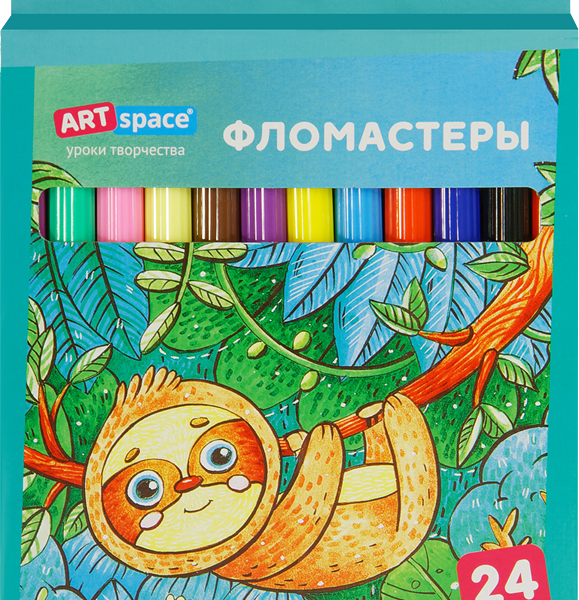 Фломастеры Рельеф-центрт Art Space 24 цвета смываемые