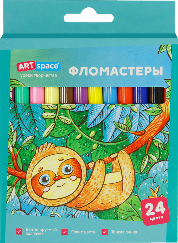 

Фломастеры Рельеф-центрт Art Space 24 цвета смываемые