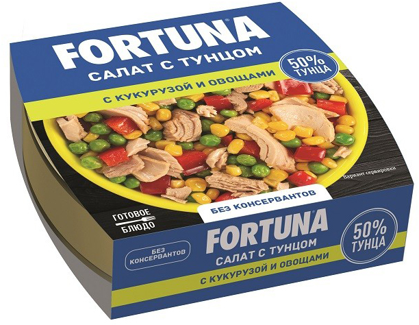 

Салат Fortuna c Тунцом Кукуруза и овощи