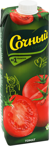

Сок СОЧНЫЙ Томатный с мякотью и с солью восстановленный, для детского питания 1 л