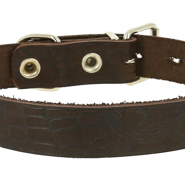 Каскад ошейник кожаный с накаткой 39-46 см.