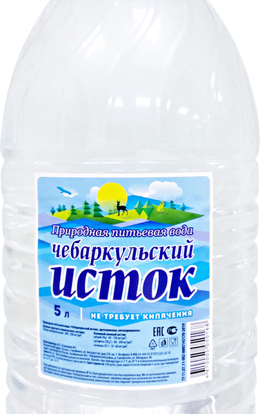 Вода питьевая ЧЕБАРКУЛЬСКИЙ ИСТОК природная артезианская негазированная