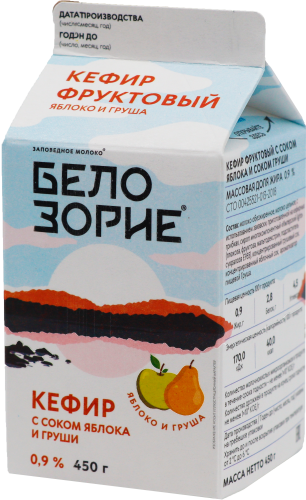 

Кефир Белозорие яблоко-груша 0.9% 450 г