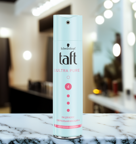 

Лак для волос Тафт Ultra Pure без силикона и отдушек сверхсильной фиксации 250 мл