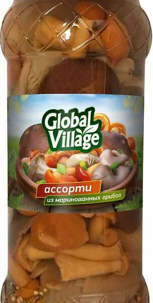 Ассорти Global Village из маринованных грибов 530г