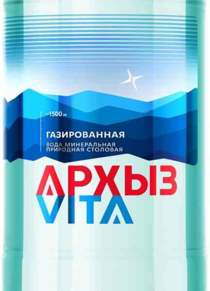 Вода Архыз Vita минеральная питьевая газированная, 500мл