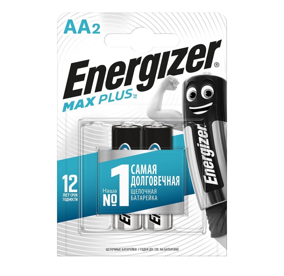 

Батарейка Max Plus алкалиновая Аа lr06, Energizer, 2 шт., США