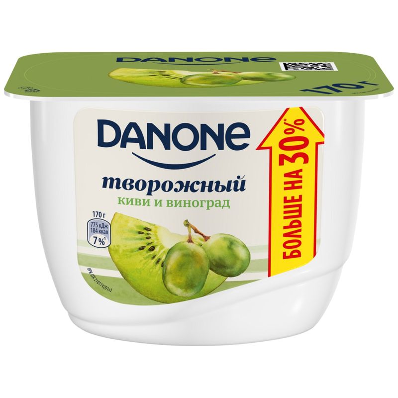 

Продукт творожный Danone киви-виноград 3.6% 170 г
