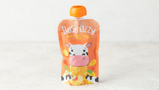 Пюре фруктовое Busy Lizzy Яблоко-персик-манго с 6 месяцев