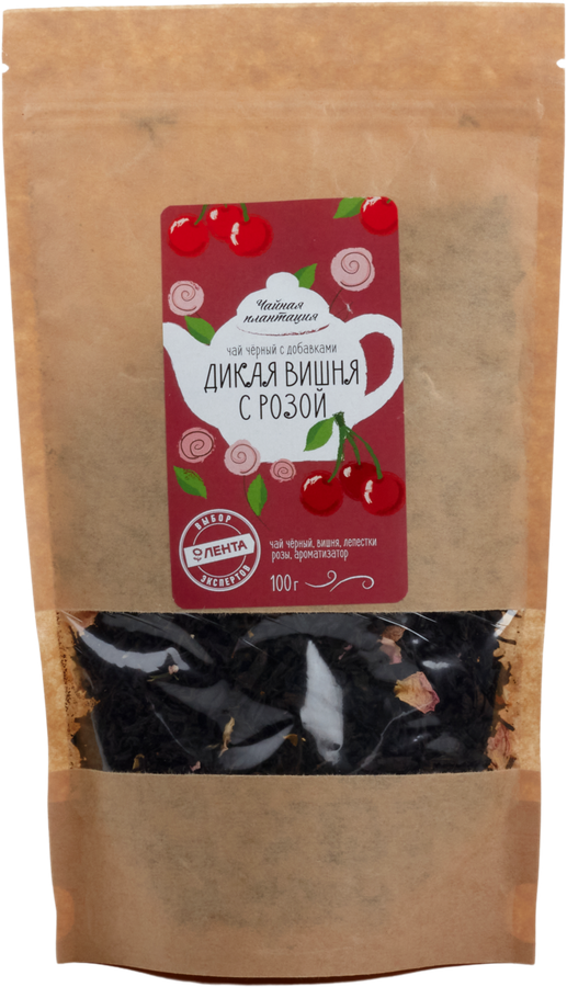 

Чай черный ЧАЙНАЯ ПЛАНТАЦИЯ Дикая вишня с розой, листовой