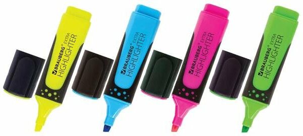 Текстовыделитель BRAUBERG Extra, 4 цвета