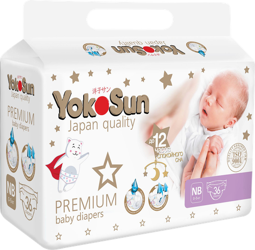 

Подгузники YokoSun Premium NB 0-5 кг 36 шт.