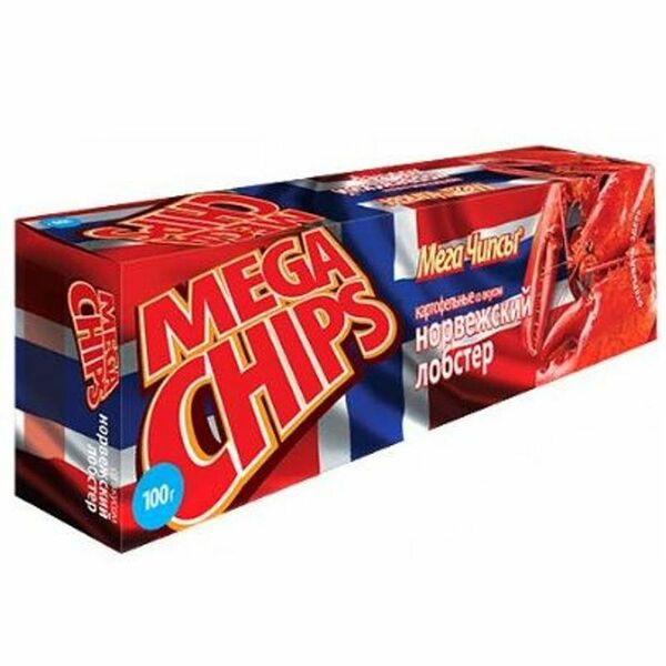 Чипсы картофельные Mega Chips со вкусом норвежского лобстера, 100г