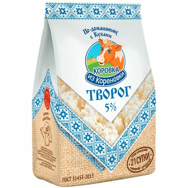 Творог Коровка из Кореновки 5%, 340г