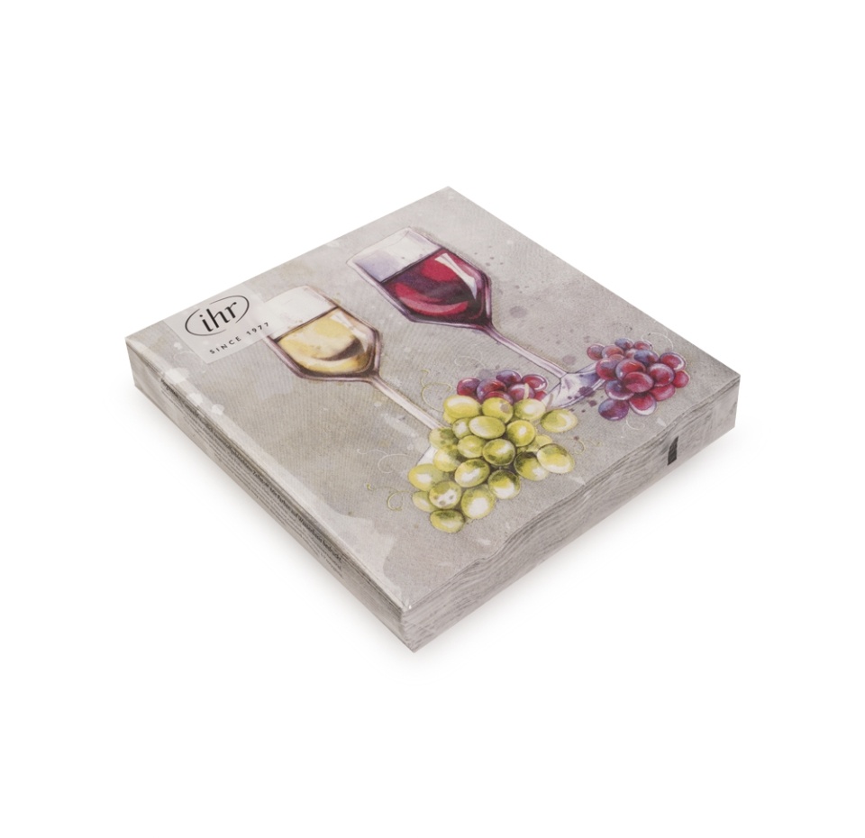

Салфетки бумажные IHR Red and White Wine 33х33 см 3 слоя 20 шт
