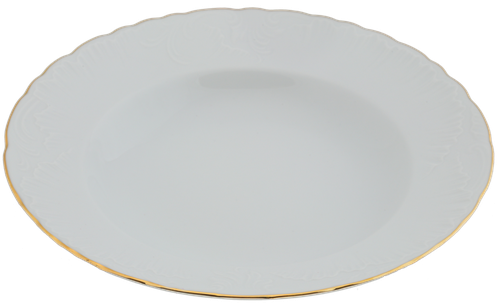 

Тарелка суповая Cmielow Rococo 22,5см платиновая отводка, фарфор