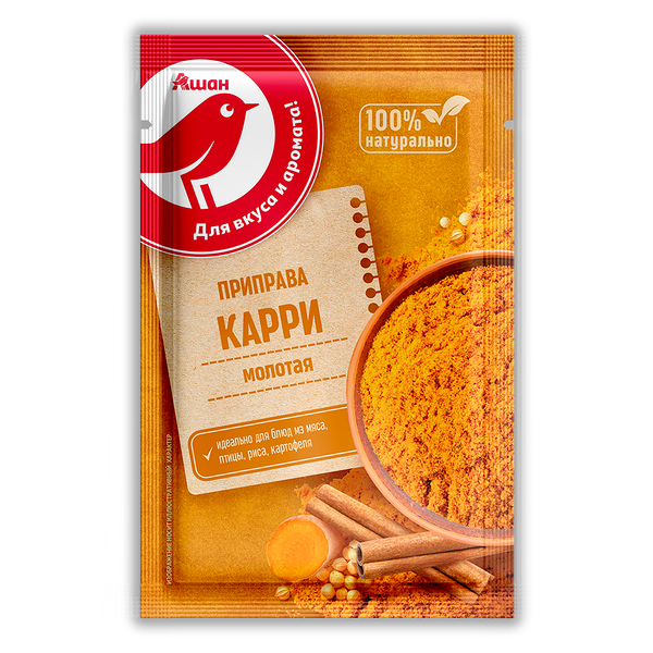 Приправа Ашан Красная птица Карри молотая