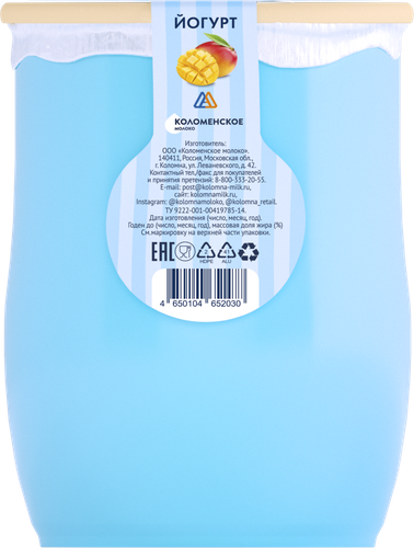 

Йогурт Коломенский Манго 3.4%-4.5% 450 г
