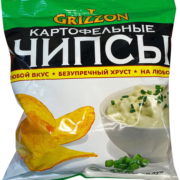 Чипсы Grizzon картофельные вкус сметаны и лука