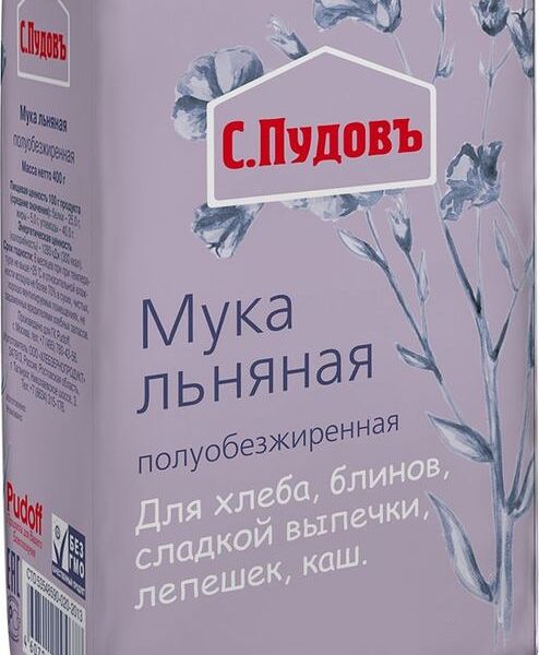 Мука льняная С. Пудовъ полуобезжиренная