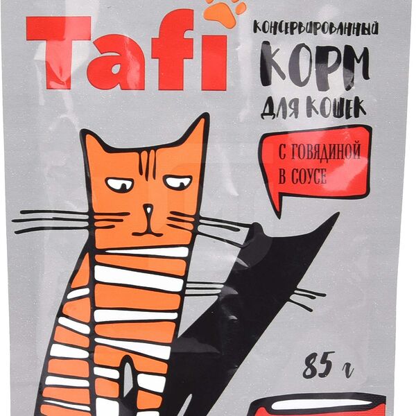 Влажный корм для кошек Tafi с говядиной, 85 г