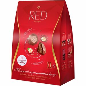 Конфеты в коробке Red пралине с ореховой начинкой, 132 г