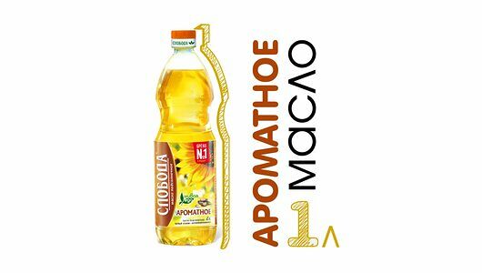 Масло Подсолнечное Слобода Ароматное, 1 л