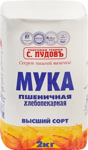 

Мука С.Пудовъ пшеничная хлебопекарная, высший сорт 2 кг