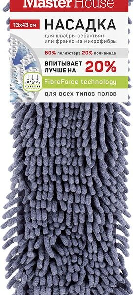 Насадка для швабры MasterHouse Себастьян Франко из микрофибры 13*43см