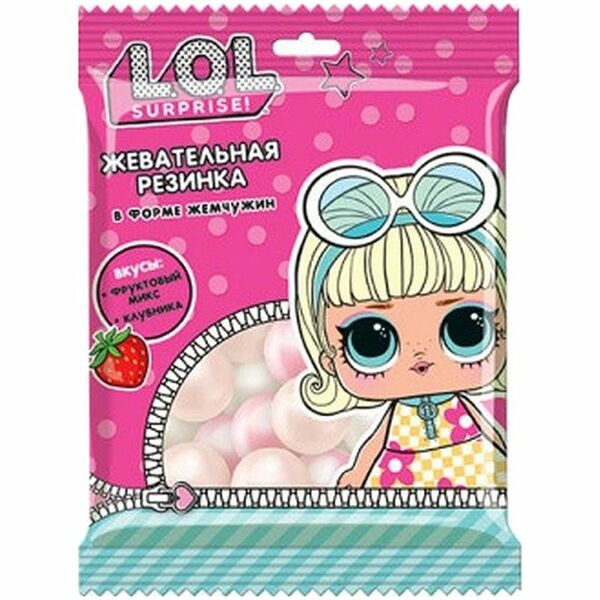 Жевательная резинка Конфитрейд Lol Surprise клубника фруктовый микс, 40г