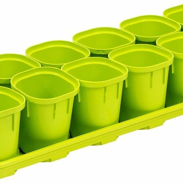 Набор горшков InGreen для рассады с поддоном,12 шт. 0.2 л