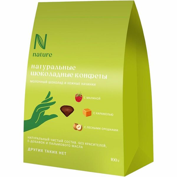 Конфеты N Nature Ассорти из молочного шоколада с нежными начинками 100г
