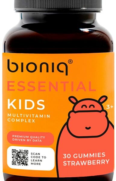 БАД bioniq essential Kids Мультивитаминный комплекс для детей со вкусом клубники 30 капсул