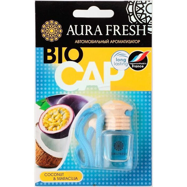 Ароматизатор Aura Fresh Bio Cap с тестером аромата Coconut & Maracuja