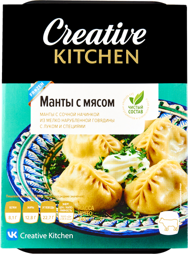 

Манты CREATIVE KITCHEN с мясом, 240г