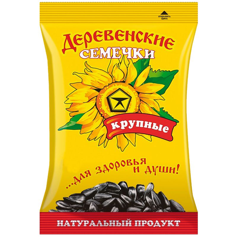 

Семена подсолнечника Деревенские обжаренные крупные не соленые черные 140 г