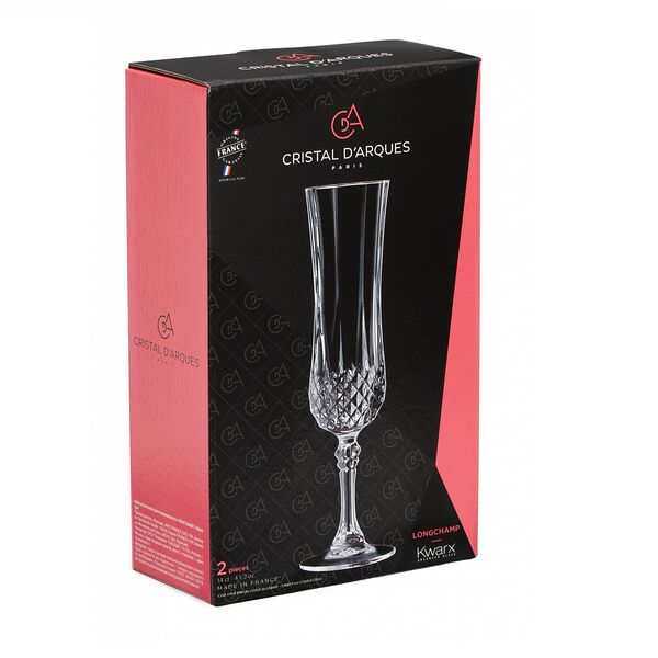 Набор бокалов для шампанского Cristal Darques Longchamp, 2 шт, 140 мл, хрустальное стекло