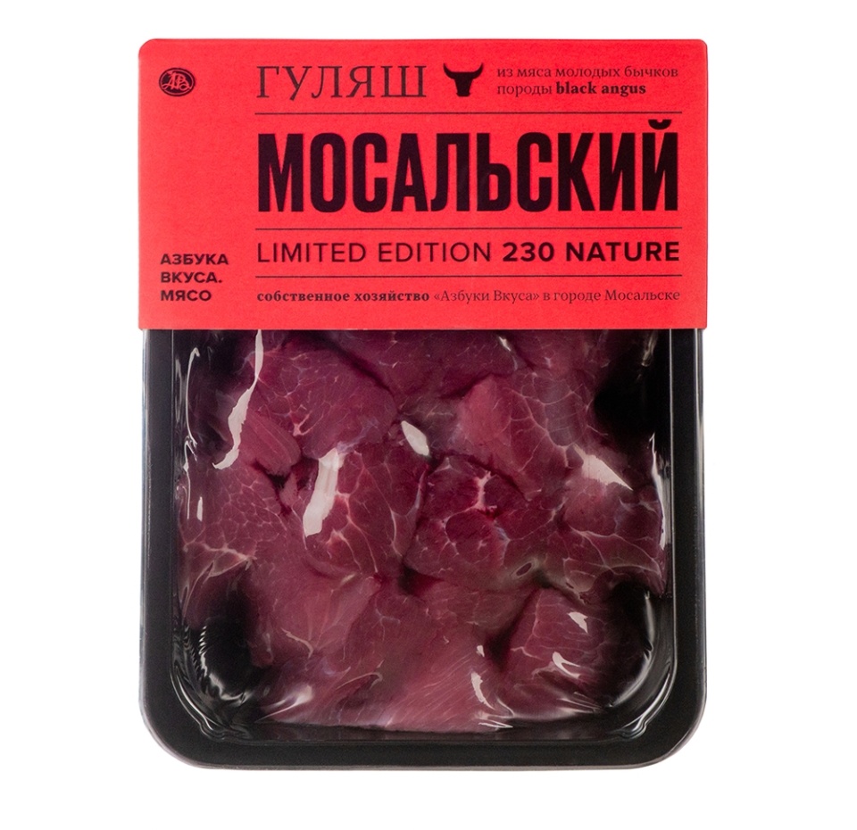 

Гуляш из мяса молодых бычков Мосальский Азбука Вкуса 500 г