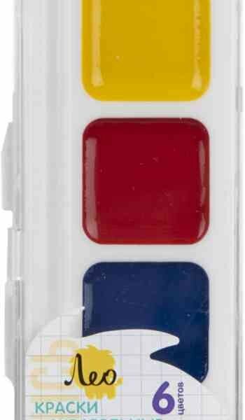 Краски акварельные Лео LW-0106 ШколаСад Учусь 3+, 6 цветов