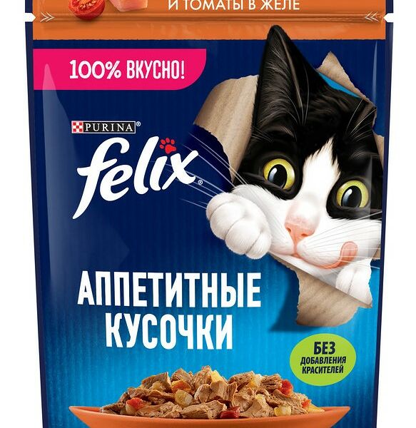 Влажный корм для взрослых кошек Felix Аппетитные кусочки курицы