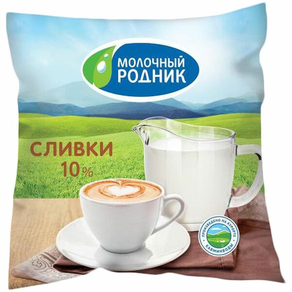 Сливки Молочный родник 10%, 400 мл